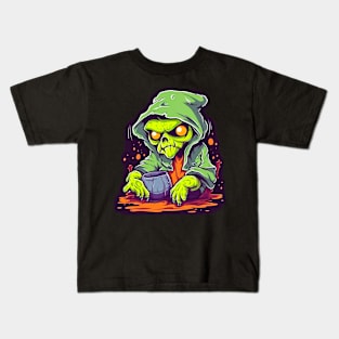 Eerie Halloween Ghoul Art - Spooky Season Delight Kids T-Shirt